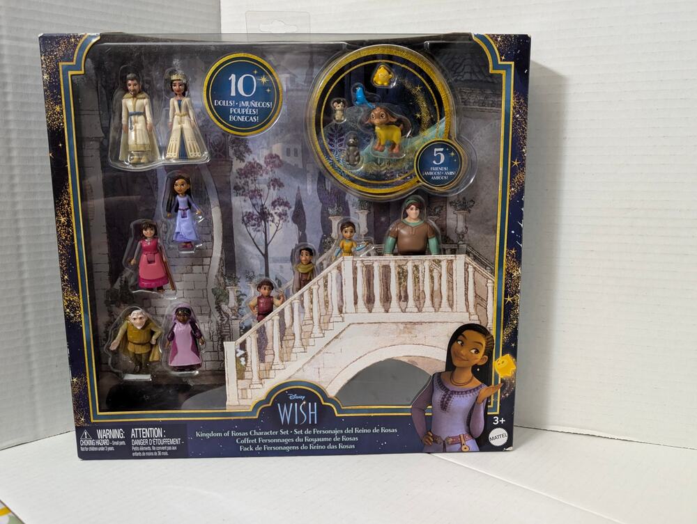 Disney Wish Kingdom of Rosas Character Set NIB Mattel Asha King Magnifico Toy
